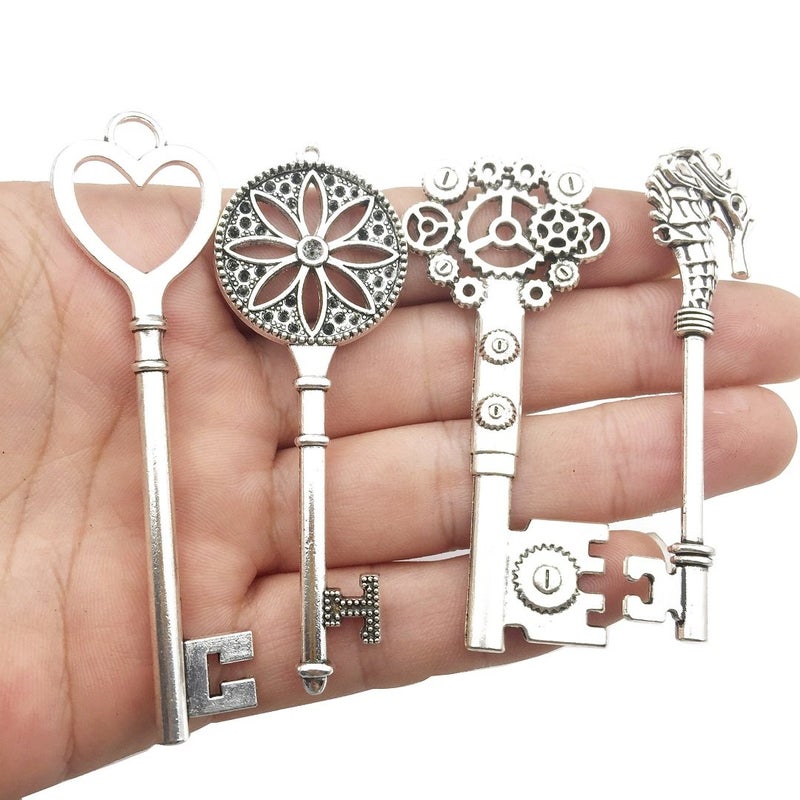 ilovediybeads 12 قطعة من الفضة العتيقة الهيكل العظمي الضخم لوازم الحرف اليدوية المعلقات الساحرة لصياغة نتائج المجوهرات صنع الإكسسوارات لسوار قلادة DIY (M102) - Image 5
